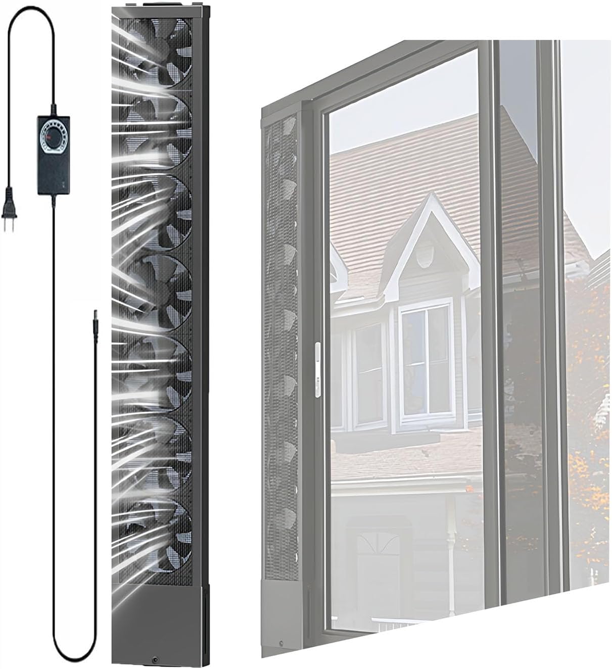 Adjustable Window Exhaust Fan, 10CM Retractable, 0-2800RPM Speed Control, No Drilling, Fits 53-161CM Windows, Horizontal/Vertical Installation for Efficient Airflow