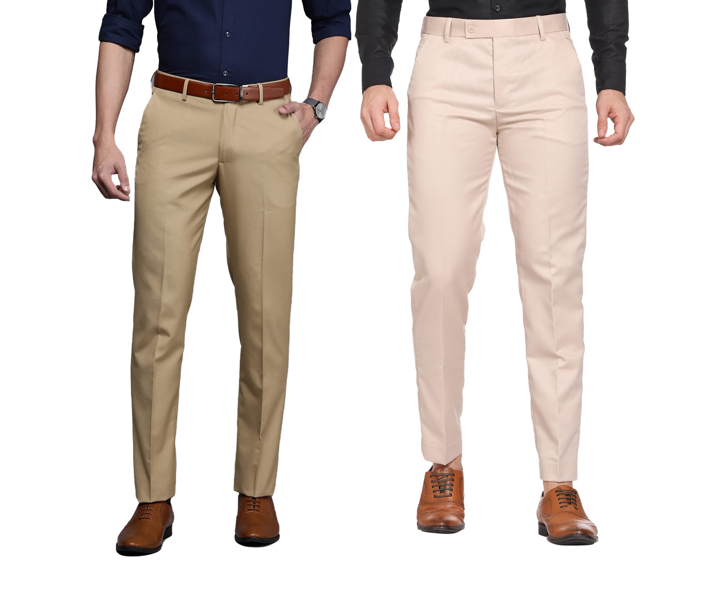 MALENO Mens Slim Fit Cotton Blend Formal Trouser (ML104_Khakhi_Cream_32) (B09WLSXSYC) Amazon Price History, Amazon Price Tracker