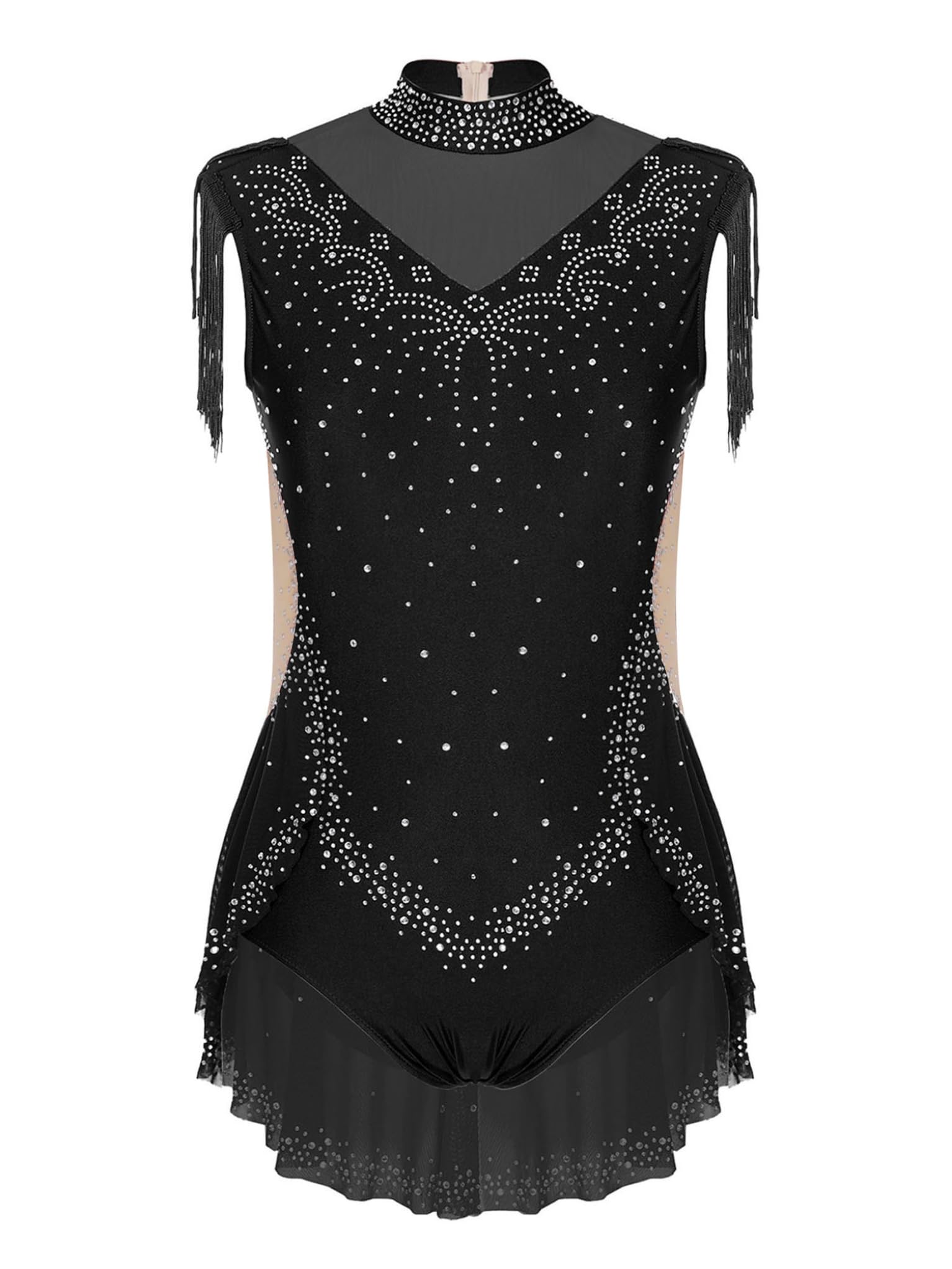 TTAO Enfant Fille Justaucorps Gymnastique Classique Tenue Danse Patinage Artistique Spectacle Léotard de Danse Latine Jazz Rumba Salsa Valse Tango Dancewear 5-16 Ans