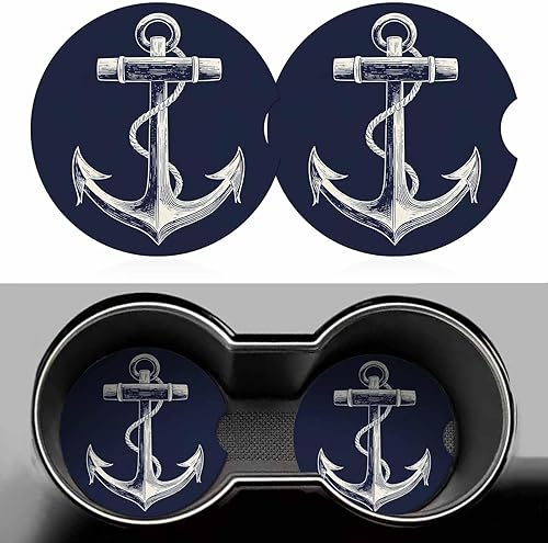 Vista 9 de Juego de 2 posavasos con diseño floral de mandala para automóvil, con inserción antideslizante y absorbente de cerámica con base de corcho y muesca