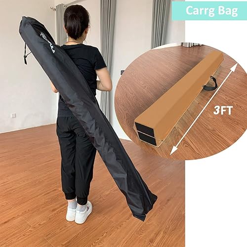 Miniatura 112 de MARFULA Viga de gimnasia plegable de 6 pies, 8 pies y 9 pies, haz de equilibrio de espuma – Extra firme – Cubierta de gamuza – Parte inferior verde