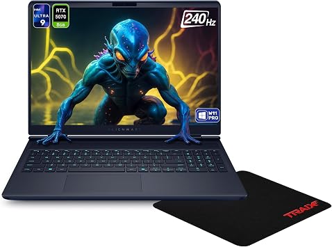 Alienware 16X Aurora Gaming Laptop, Intel Ultra 9 275HX, 96 GB DDR5 RAM, 4 TB PCIe SSD, 16" 2.5K 2560x1600 240Hz, NVIDIA G-Force RTX 5070, Backlit Keyboard, W11 Pro, Indigo + Traix Mousepad