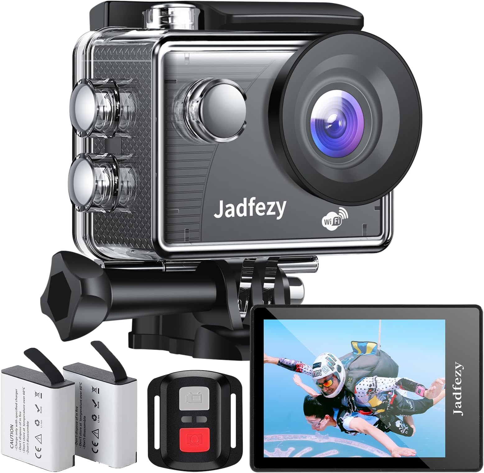 Caméra Sport HD 1080P - Étanche, WiFi, Batterie Détachable - 2 Pouces - Noire