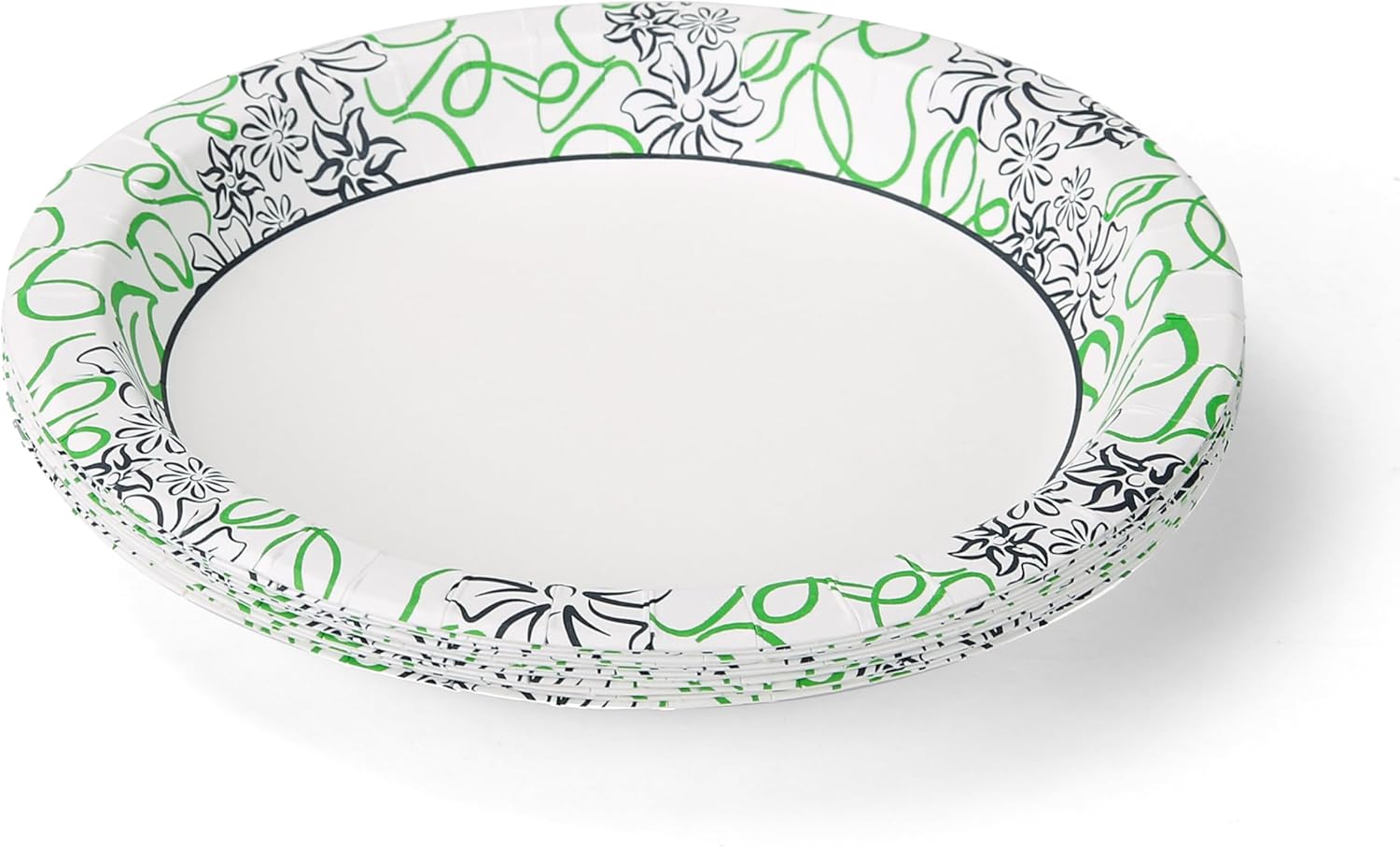 Glad Round Disposable Paper Plates, Whimsical Florals Pattern, Soak Proof, Cut Resistant, Microwave Safe, Decorative Dinner and Dessert Plates for Everyday Meals and Parties, 8.5 Inch, 12 Ct - 14 Pack