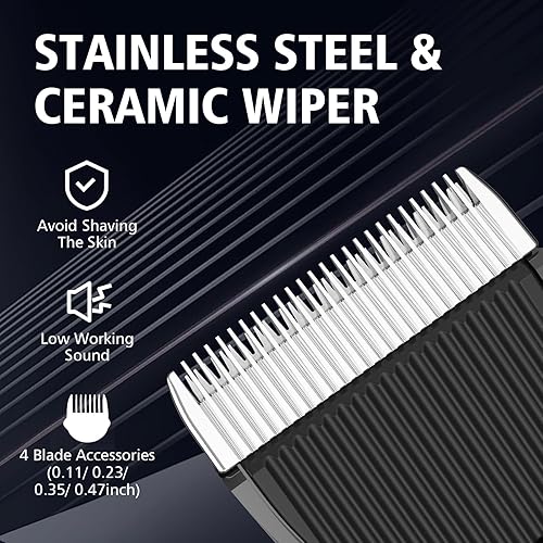 Miniatura 7 de HAUSBELL Cortadora de pelo recargable inalámbrica para hombres, mujeres y niños, hoja ajustable de 4 posiciones, recortadora de barba, kit