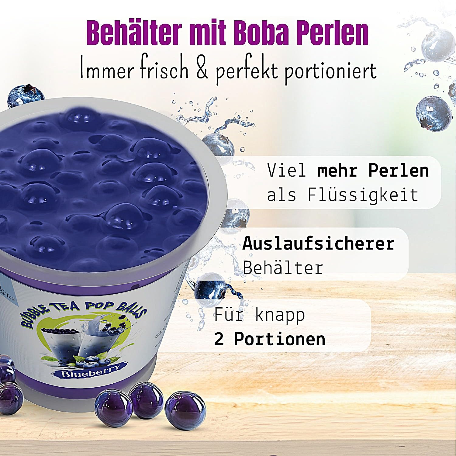 Momó's Tea® Bubble Tea Perlen Set - 4er-Pack [Blaubeeren, Erdbeeren, Mango,Litschi] - 100% vegan, halal, glutenfrei