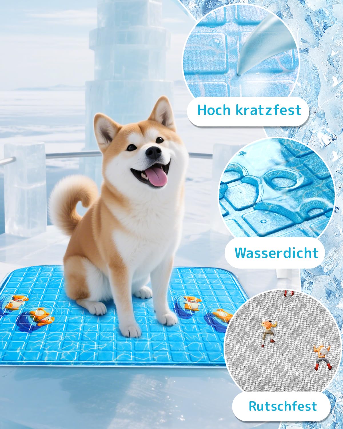 Tappetino refrigerante per cani, 60 x 90 cm, 2026, auto-raffreddante, lavabile, per animali domestici, non tossico, lavabile, resistente agli artigli, per gatti, conigli, Cooling Mat Dog