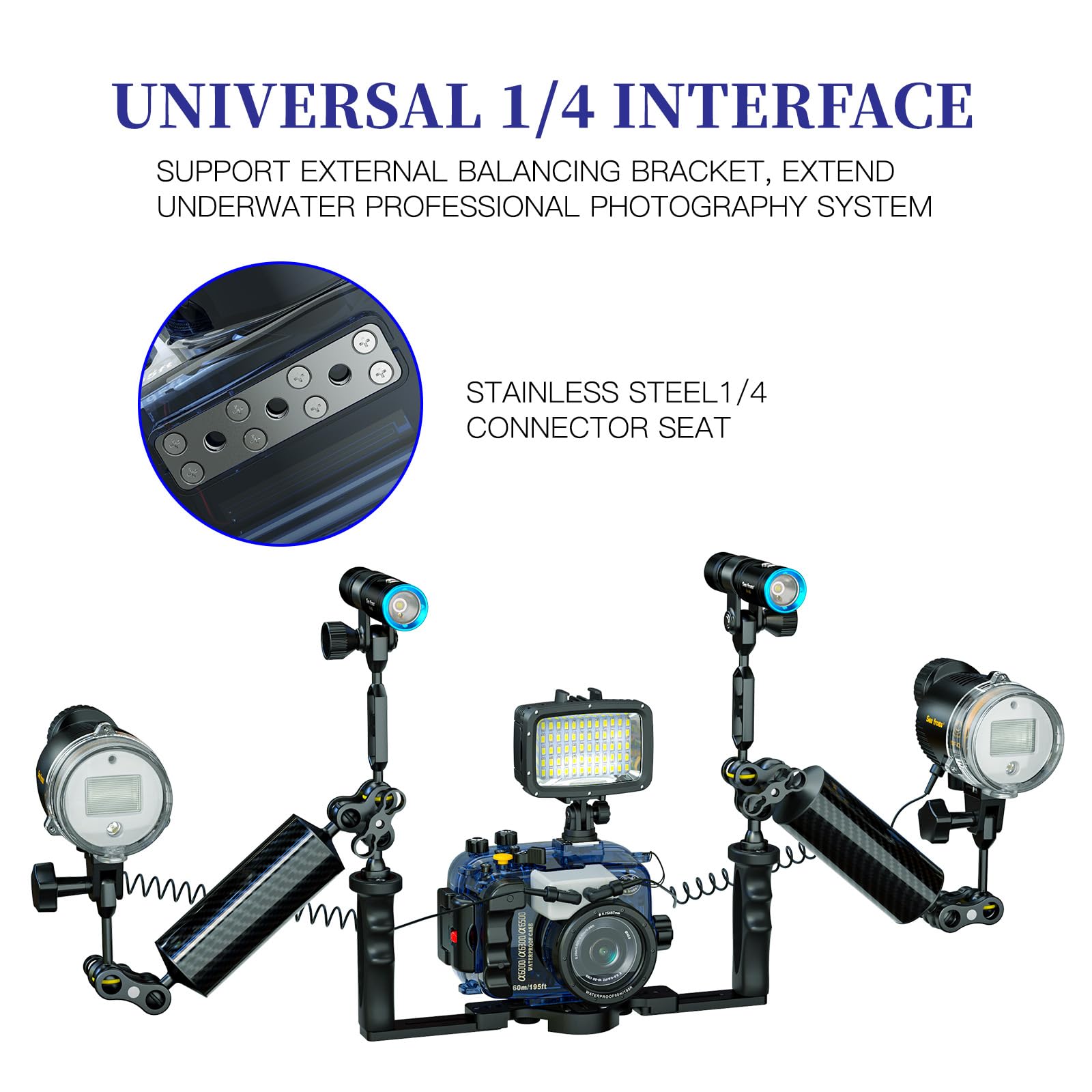 Sea frogs pour Sony a6500 a6400 a6300 a6000 Plongée Sous-Marine Avec caméra 195M / 60M Boîtier étanche (boîtier + filtre Rouge)