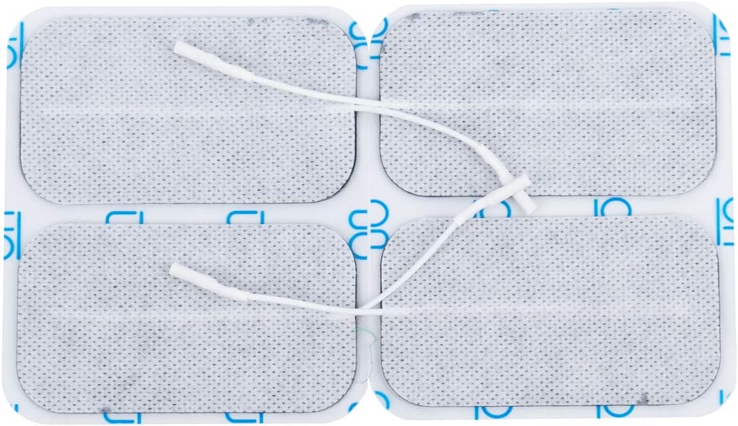 Physical Therapy Aids ValuTrode Cloth Electrodes, 2" x 3.5" Rectangle, 4 Pack