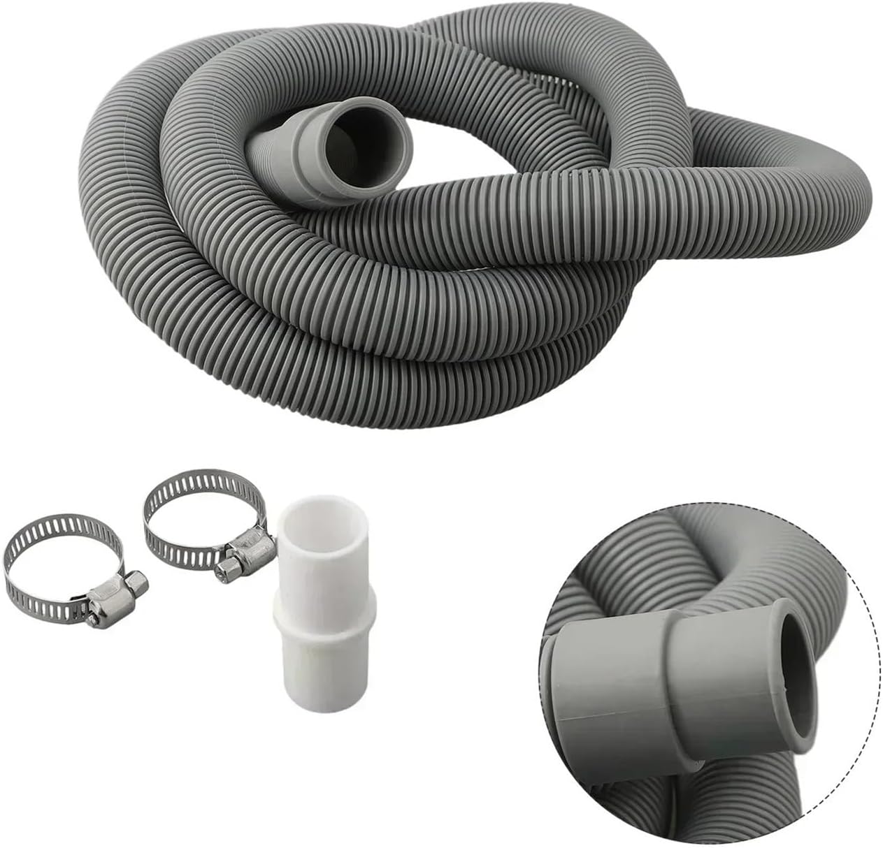 Drain Pipe Washing Machine Dishwasher Drain Waste Hose Extension Pipe Kit Multi Functional Drum Washing Machine Drainage Pipe(200CM)