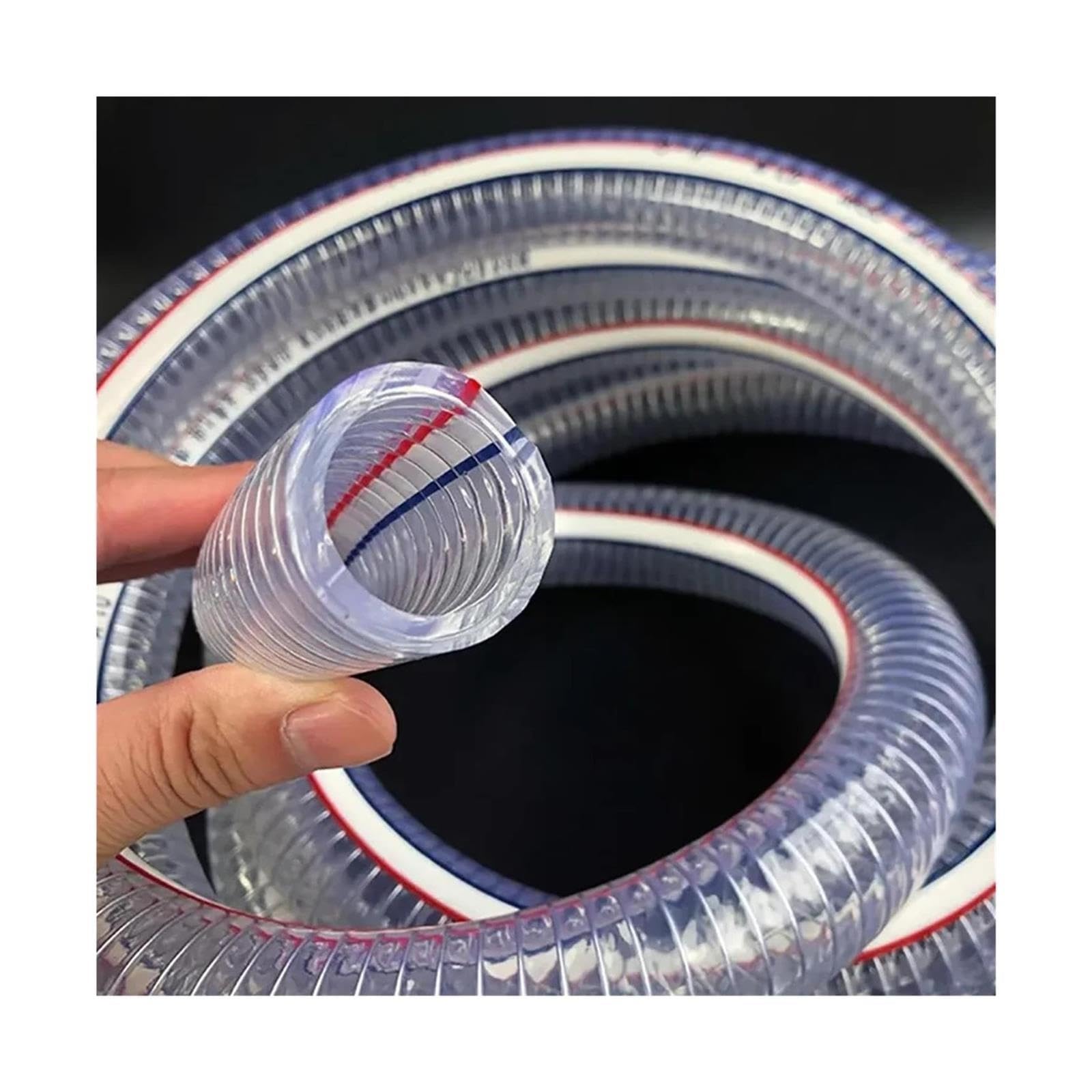 Tuyau PVC transparent armé fil acier DI16-40mm 1/5m