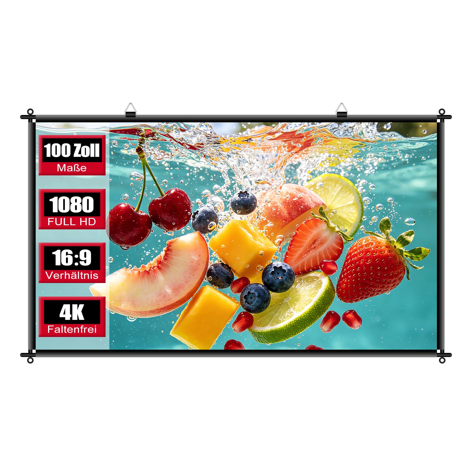 100 Zoll Beamer Leinwand, Rahmenleinwand Festrahmen Projektionsleinwand
