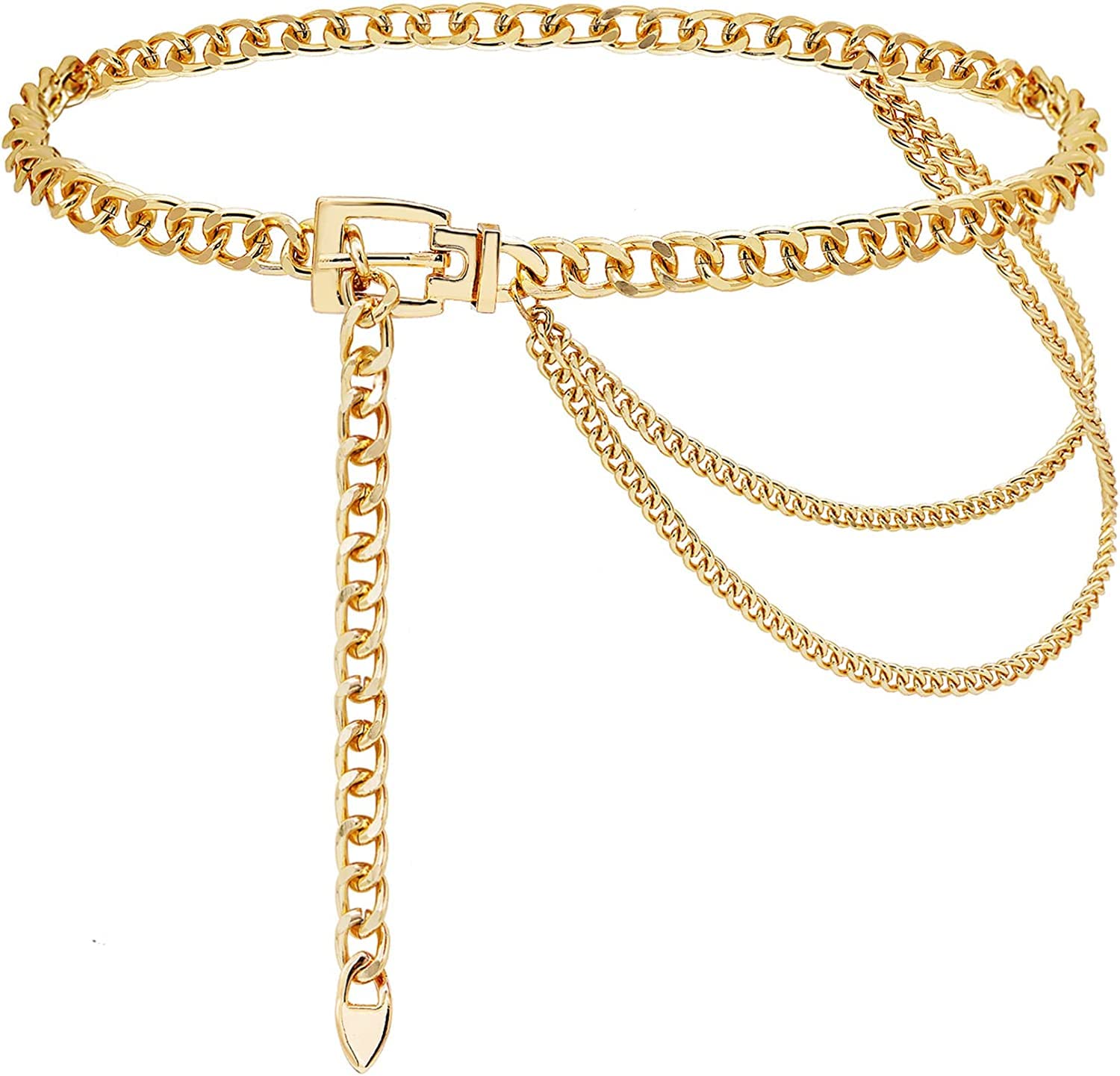 chain belt for women metal waist chain fashion multilayer chain belts for dress