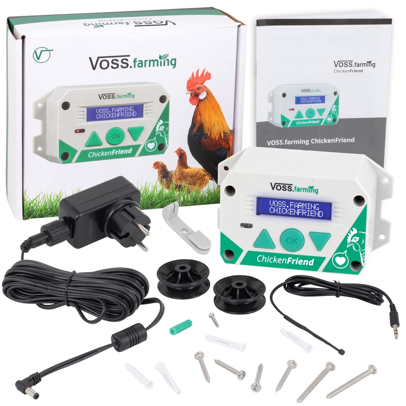 VOSS.farming Steuerung ChickenFriend automatische Hühnertür, Hühnerklappe, Türöffner für Hühnerstall