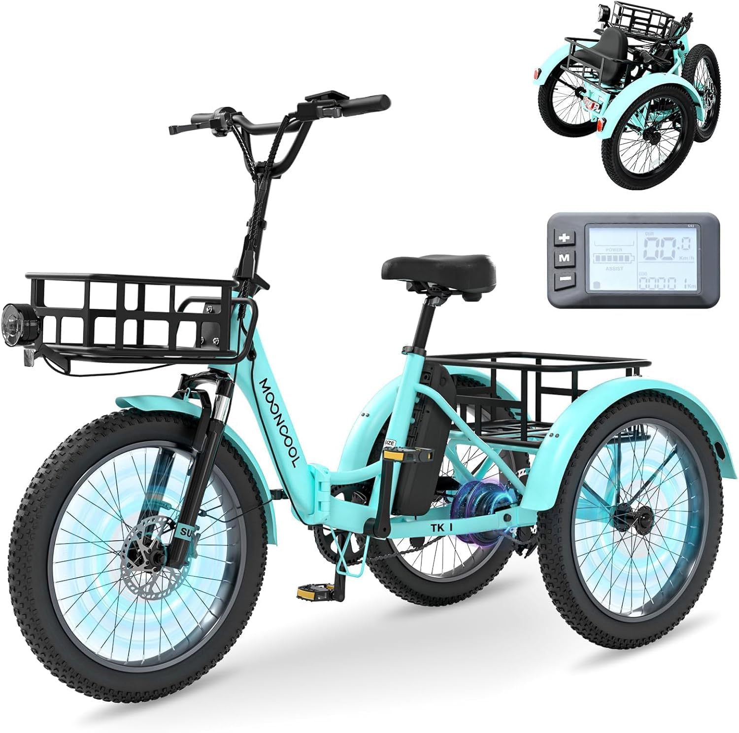 MOONCOOL E Bike Dreirad Klapprad, 20