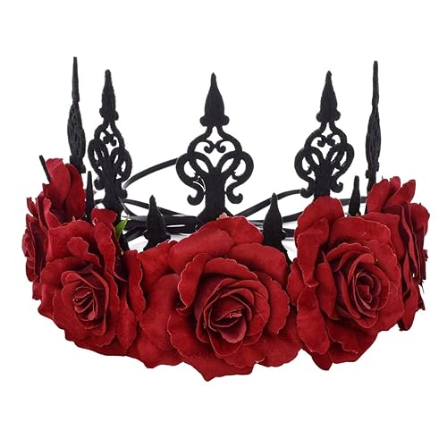 Corona de rosas rojas para festival F-67 de Floral Fall, M