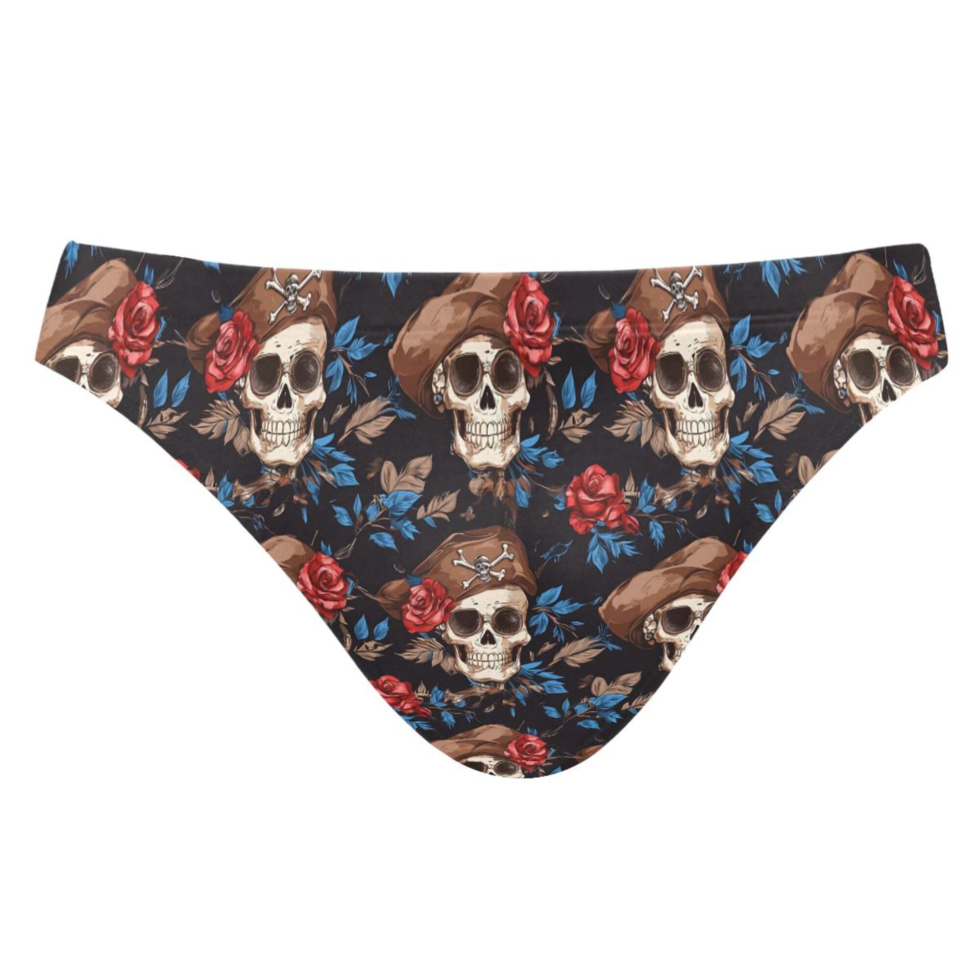 S Husky Skull Flower Swim Briefs for Men Bikini Swimwear Boys Short XXL B0404445