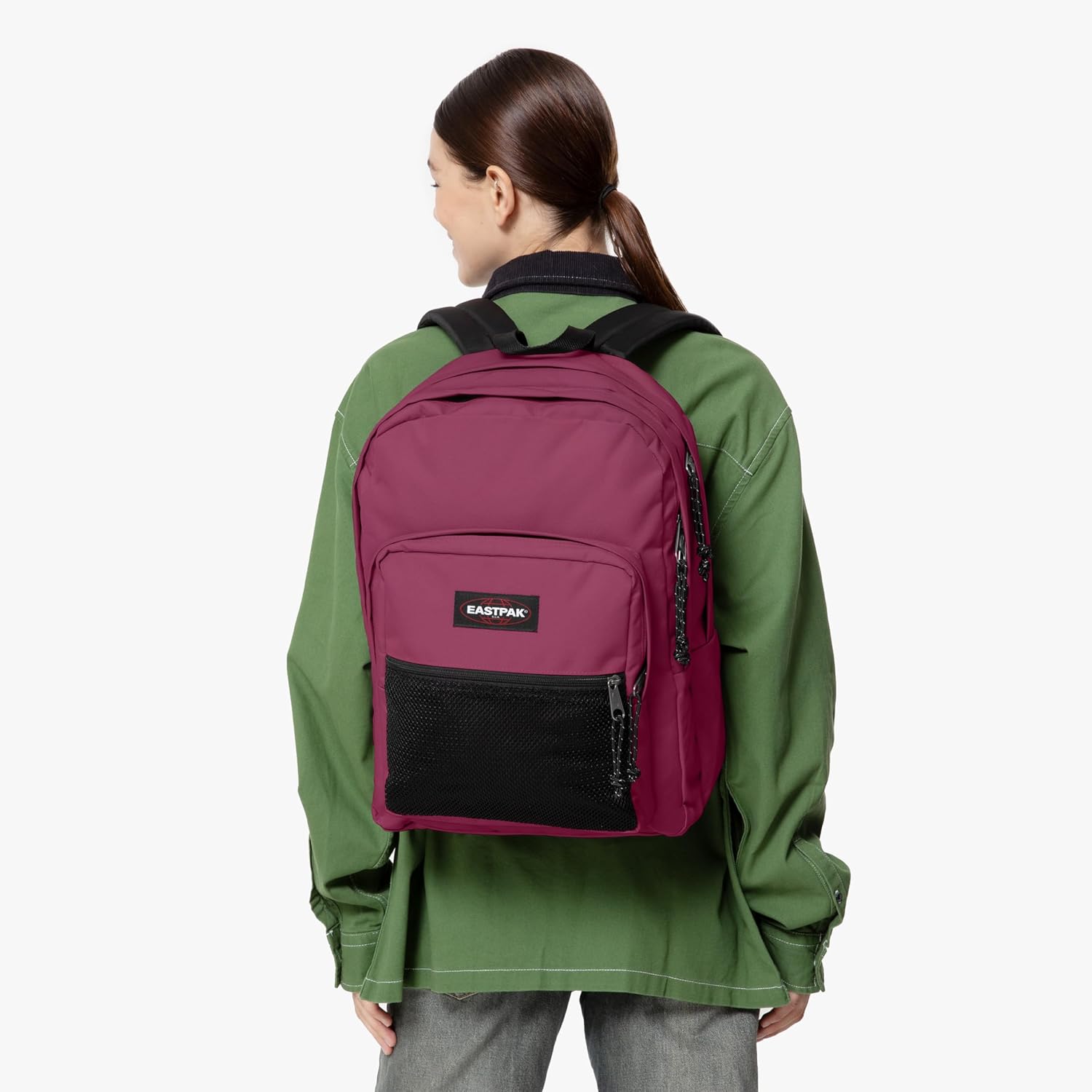 EASTPAK Pinnacle – 38L Everyday Backpack with Dual Compartments, Organizer Front Pocket, Padded Back Panel & Shoulder Straps, Wine Burgundy
