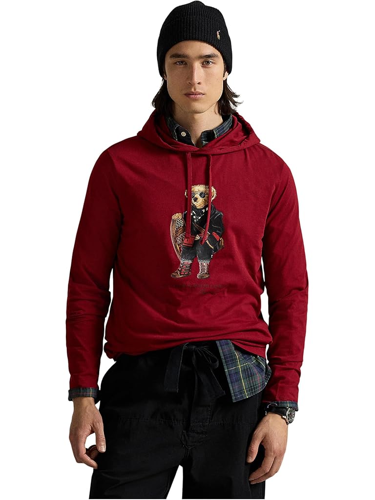 Red Polo Ralph Lauren Polo Bear Jersey Hooded T-Shirt