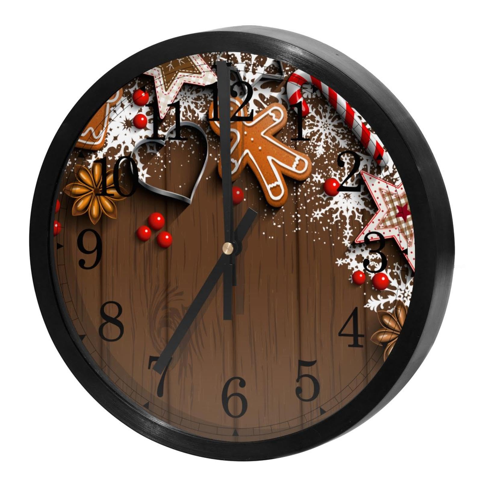 Horloge murale ronde pour maison et cuisine au design bois naturel