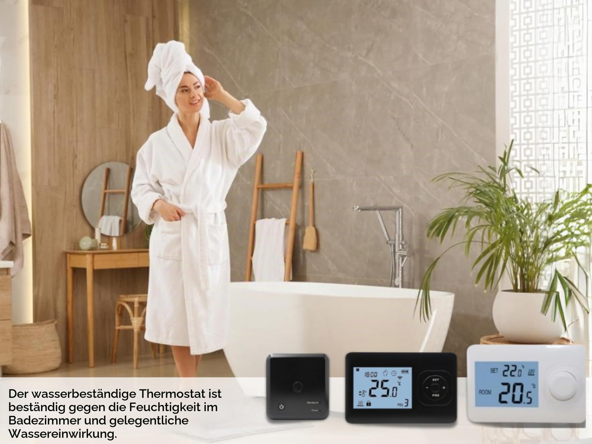 Drahtloser einfacher Thermostat (Nicht programmierbar) RF-Optima Easy inklusive Plug-in-Empfänger - Randaarde (NL)