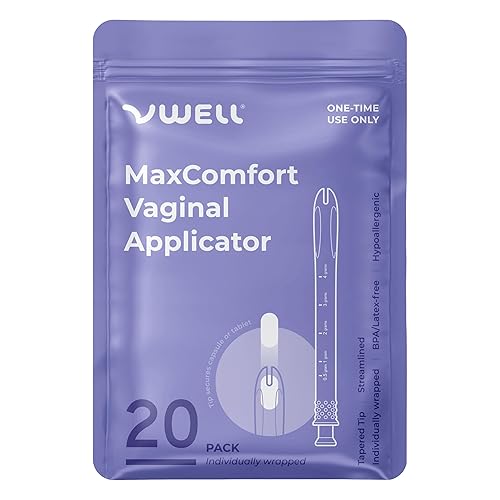 Aplicador de supositorio vaginal y rectal cónico VWELL MaxComfort se ajusta a la mayoría de las cápsulas, tabletas, píldoras, geles y cremas de