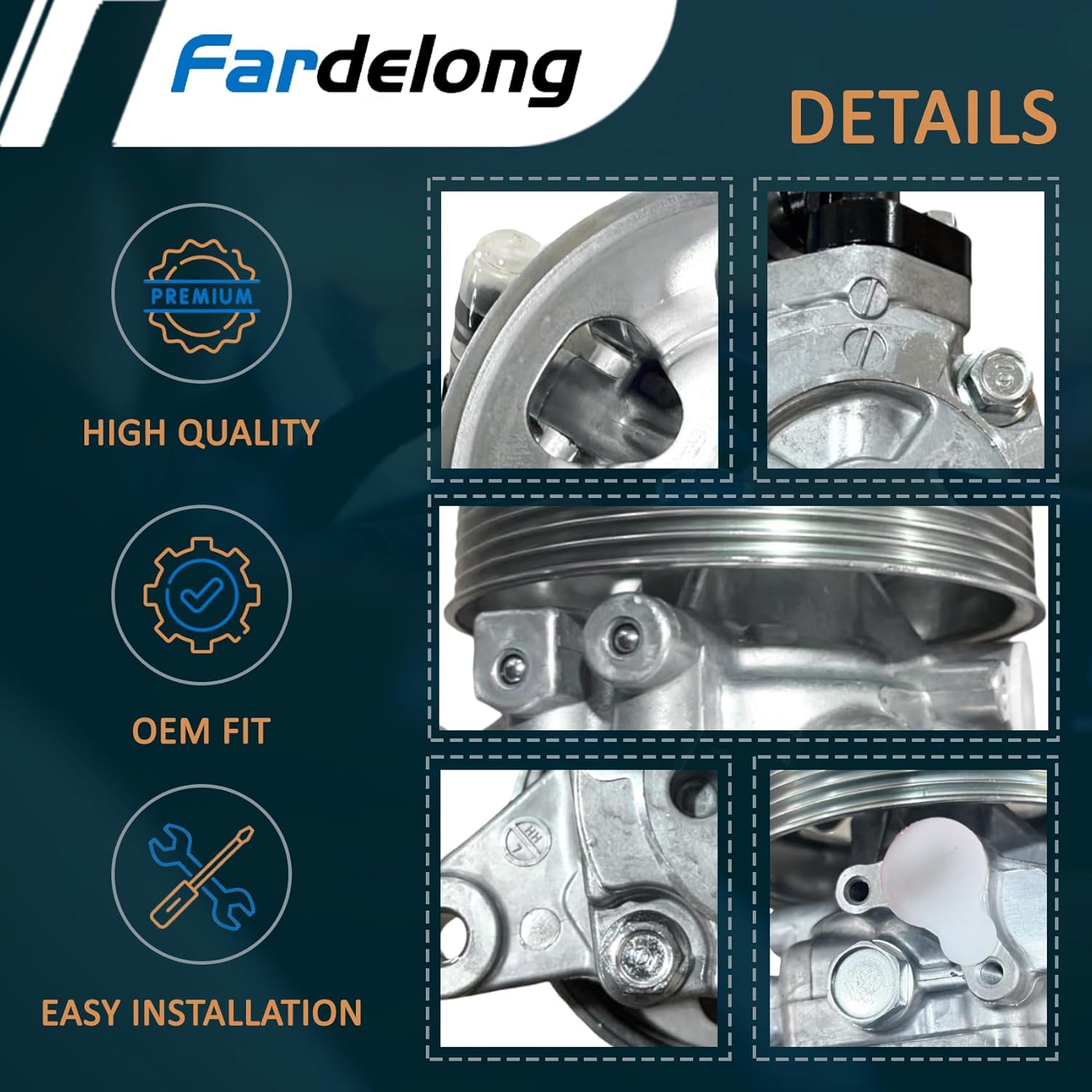 21-5419 Power Steering Pump w/Pulley for Acura RSX TSX & Honda Accord CR-V Element 2002-2011, OEM-Fit, Quiet, Leak-Free, Pre-Tested, Easy Install