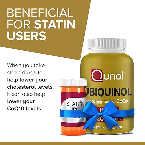 Miniatura 7 de Qunol 100 mg de ubiquinol, potente antioxidante para la salud cardíaca y vascular, esencial para la producción de energía, suplemento natural forma