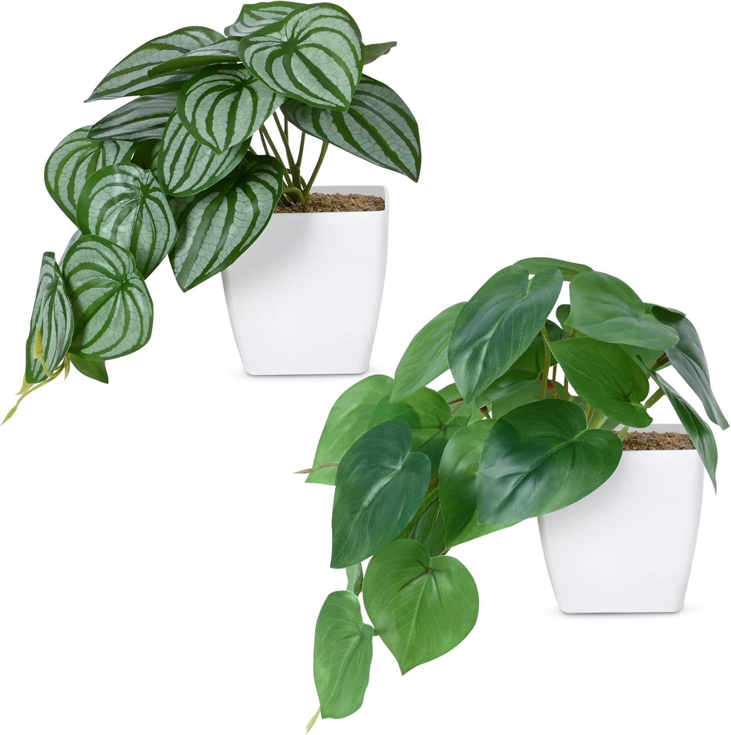 Waipfaru 2Pcs Fake Plants, Realistic Small Fake Plants