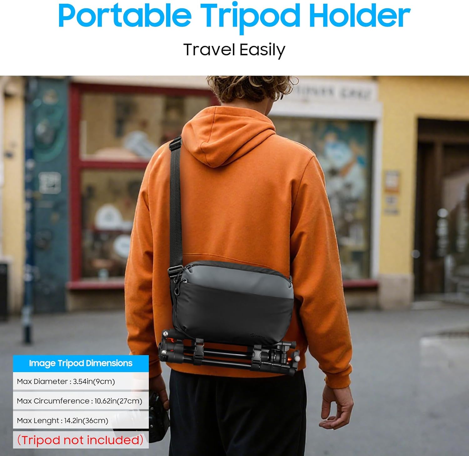 FINTIE Camera Sling Bag for DSLR/SLR/Mirrorless, Waterproof Crossbody Camera Case with Tripod Holder for Canon R50/R100/Sony A6400/Nikon Z6 III for Amateur Photographers, Black + Gray - Image 7