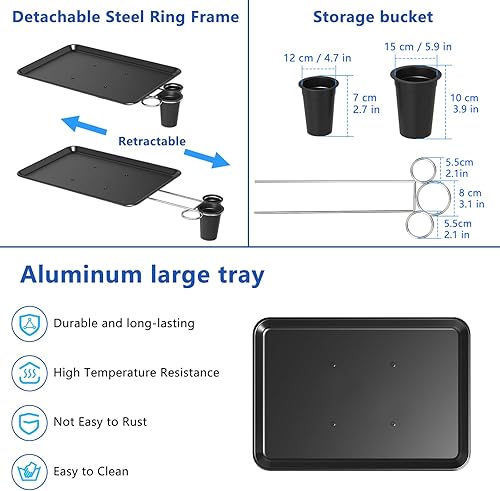 Miniatura 3 de Bandeja de salón con plataforma de almacenamiento, bandeja de tatuaje de aluminio con ruedas, carretilla de altura ajustable, bandeja de salón de