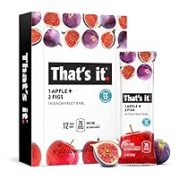 Vista 9 de That's it. Barra de fruta real 100% natural de manzana + fresa, la mejor fibra vegana, snack saludable sin gluten, bocadillo paleo para niños