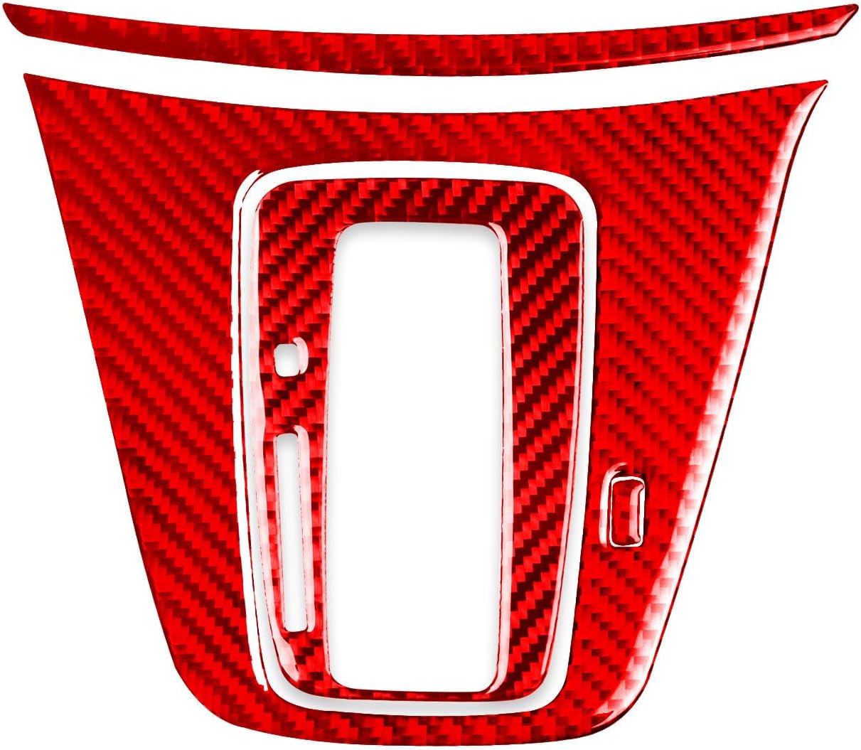 Red Real Carbon Fiber Center Control Panel Gear Shift Set Cover Trim Stickers Compatible with Honda CRV CR-V 2012 2013 2014 2015 2016 Interior Accessories