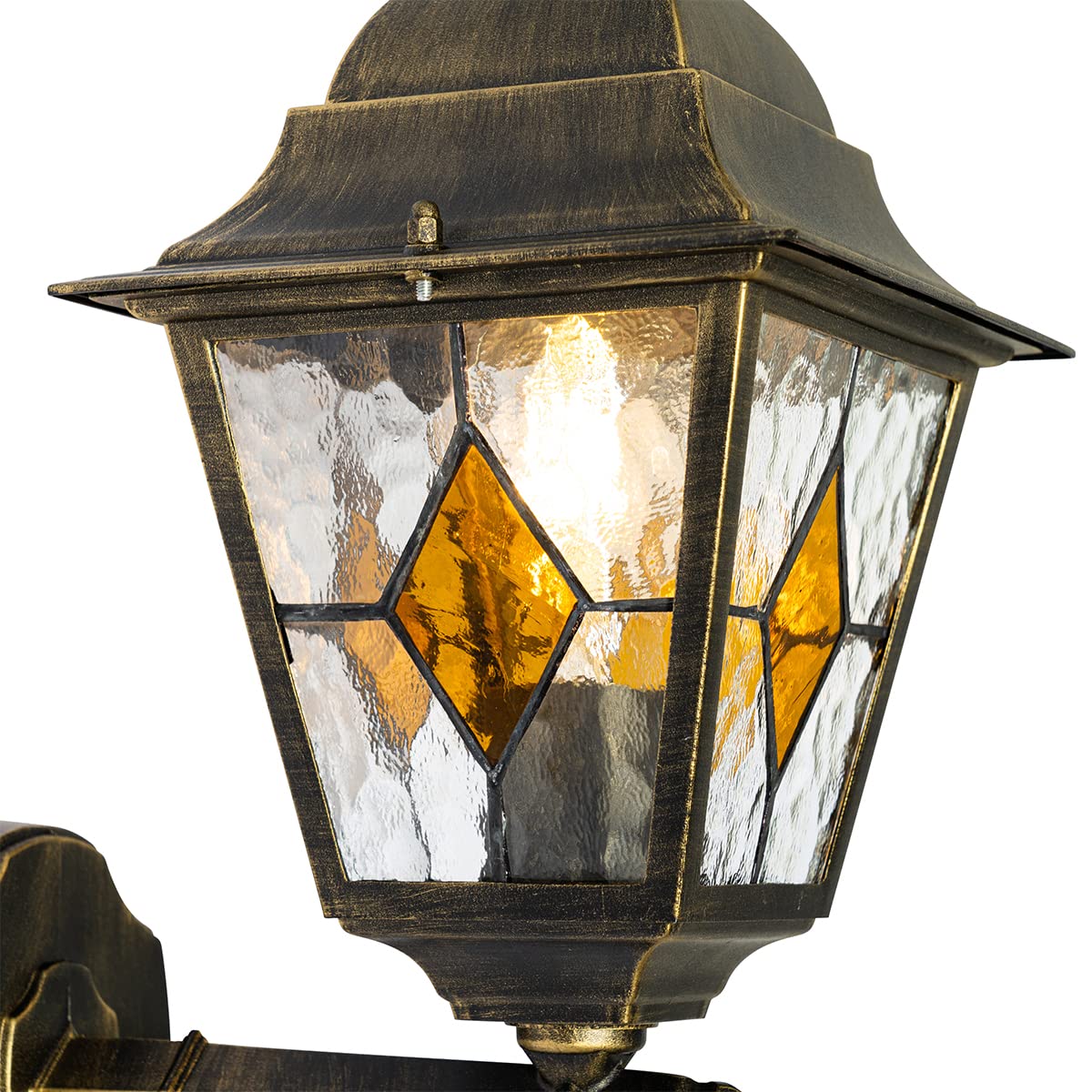 Qazqa Clásico/Antiguo Farol de pared exterior vintage oro antiguo - Antigua Up Aluminio/Vidrio Cuadrada Adecuado para LED Max. 1 x 15 Watt
