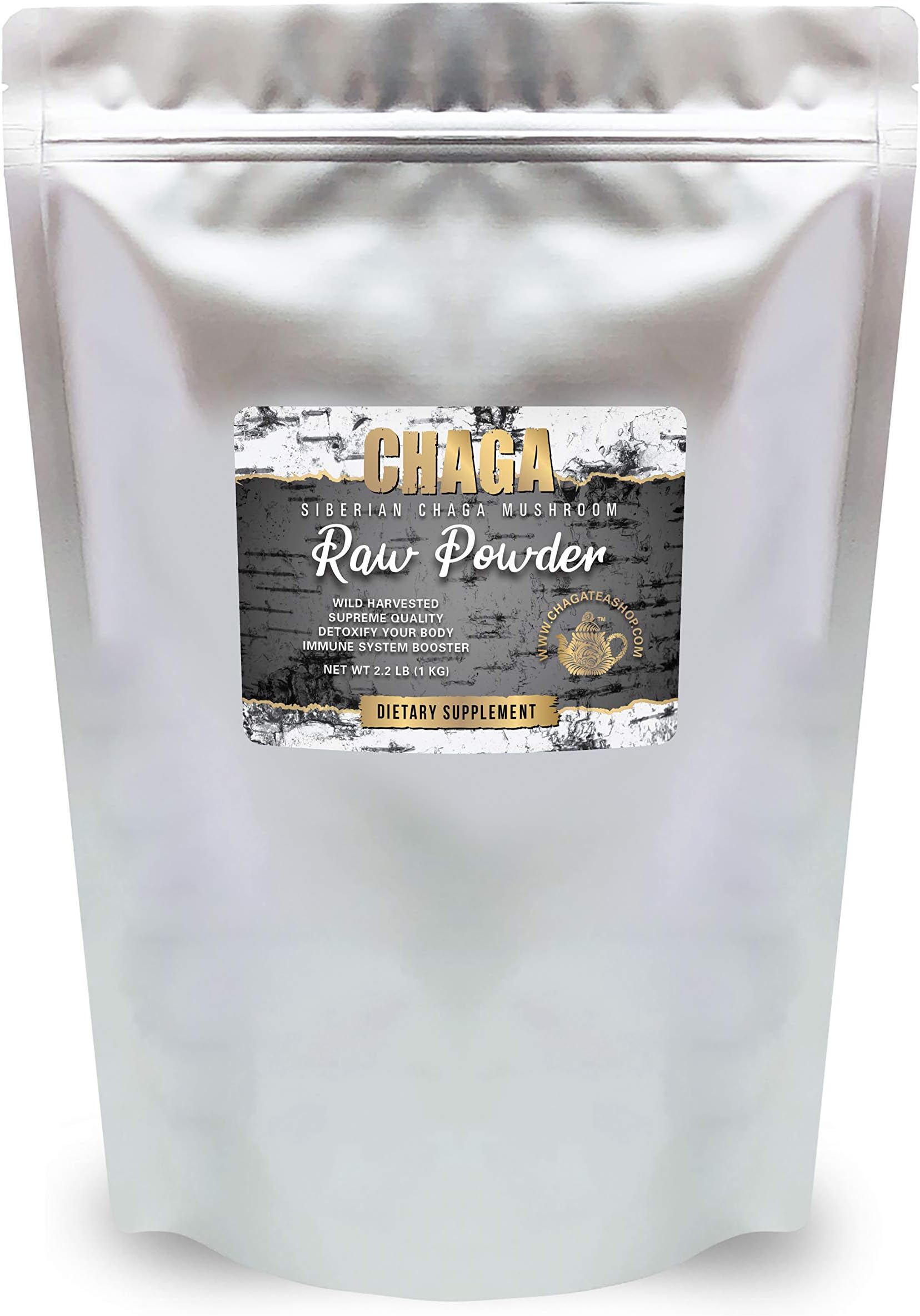 - Siberian Chaga Mushroom Raw Powder Wild Harvested All Natural 2.2 Lb. (1kg.)