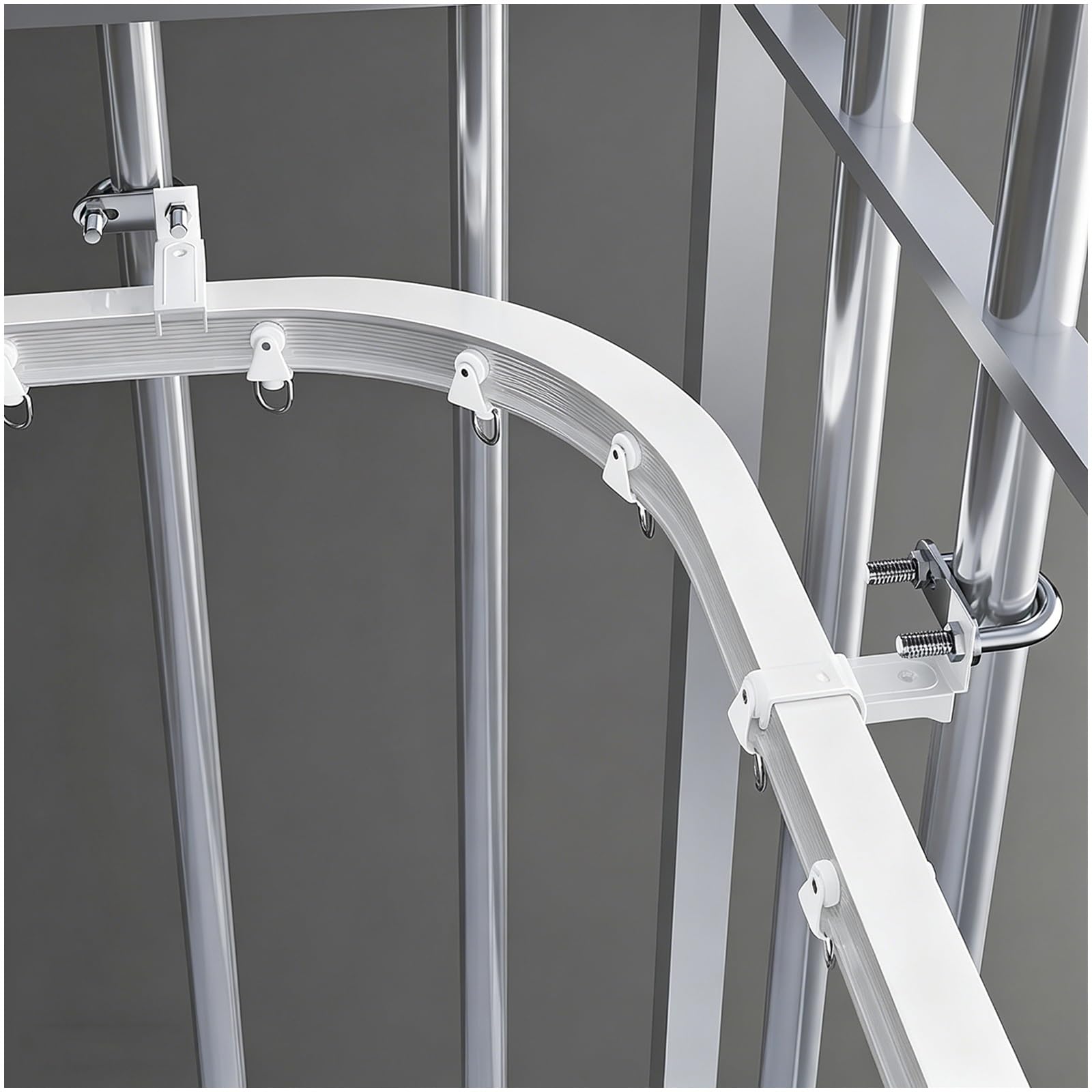 Heavy Duty Curtain Track System, Drill-Free Install Curtain Rail with Smooth Gliding Rollers, Bendable Curtain Rod for Curtains, Room Dividers, Bay Windows, RV(100cm/39in)