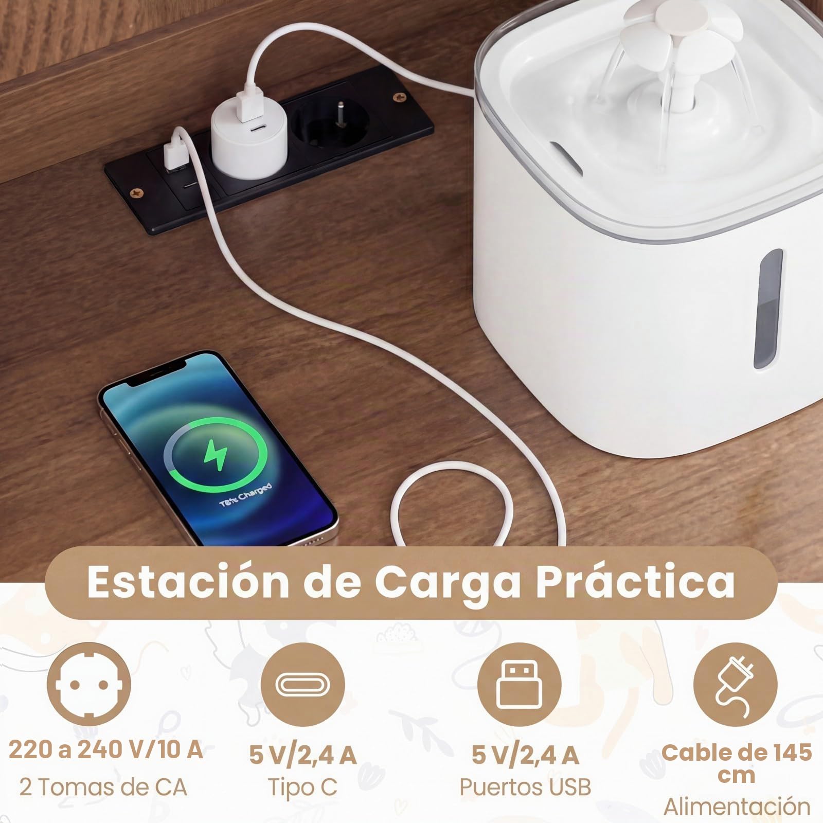 COSTWAY Mueble Arenero Gatos Alto con Luz LED, Armario Arenero para Gatos con Estantes, Estación de Carga, Cajón, 20 Modos de Luz, Control Remoto, Mueble Auxiliar para Gato, 50x45x152 cm (Natural)