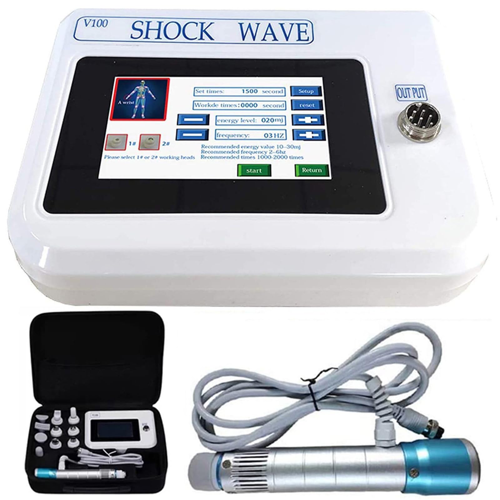 AityBuy Extracorporeal Shockwave Therapy Machine – Electromagnetic Shockwave Physiotherapy Instrument, Deep Tissue Muscle Massage Device for Pain Relief & Joint Treatment