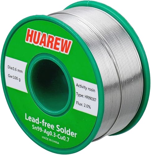 Miniatura 8 de HR990307 Sn 99-Ag 0.3-Cu 0.7 alambre de soldadura sin plomo con núcleo de resina (0.039in, 3.53oz)