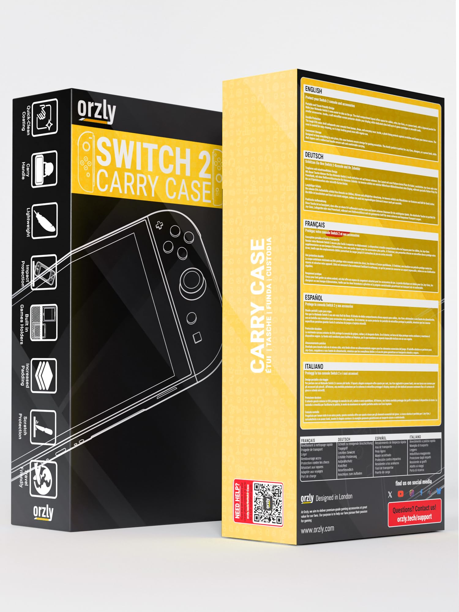 Orzly Custodia per Nintendo Switch 2, custodia protettiva da viaggio con pad per lo schermo, schede di gioco e slot MicroSD con tasche per gli accessori della console