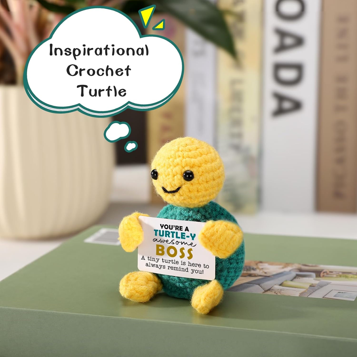 Funny Boss Gifts for Women Men, Bosses Lady Female Male Gifts from Employee Coworkers, Birthday Appreciation Office Gift for Supervisor Manager Decor Desk Accessories, Cute Crochet Turtle - Image 7