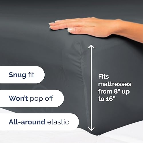 Vista 1373 de Juego de sábanas de 4 piezas tamaño king, extrasuaves, transpirables y refrescantes con esquinas profundas, sábanas de fácil ajuste y sin arrugas