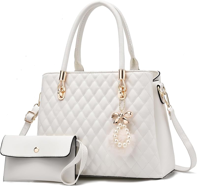 I IHAYNER Bolsos de cuero para mujer Bolsos con asa superior Bolso bandolera para damas con pompón