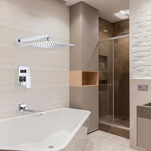 Miniatura 2 de DEOLER Juego de grifo de ducha con boquilla de bañera, kit de molduras de ducha y bañera de una sola manija, grifo de ducha montado en la pared,