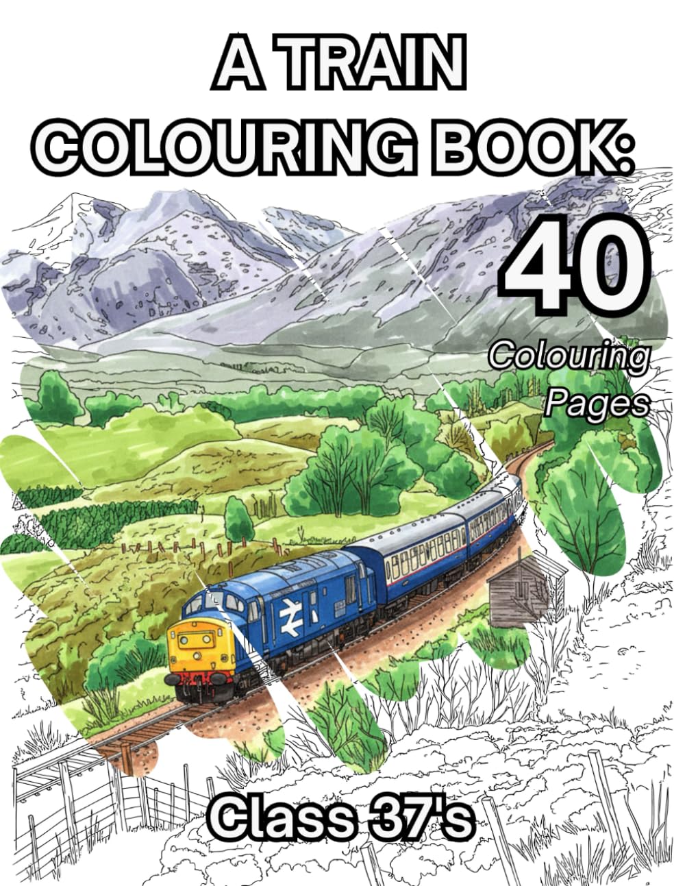 A Train Colouring Book: Class 37's: Highly detail colouring pages for all ages.