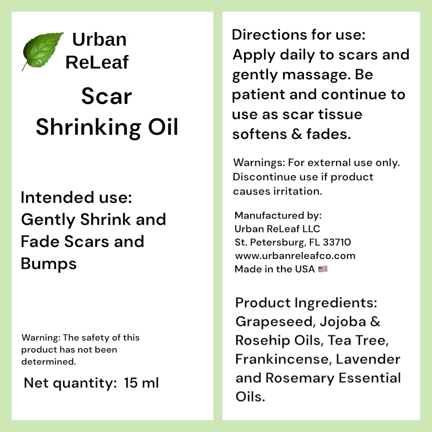 Urban ReLeaf Scar Shrinking Oil ! Gently Fades Tissue Damage, Nourishing Vegan Effective. Helps Keloids, Bumps, Raised Scars. 100% Natural Remedy. - Image 5