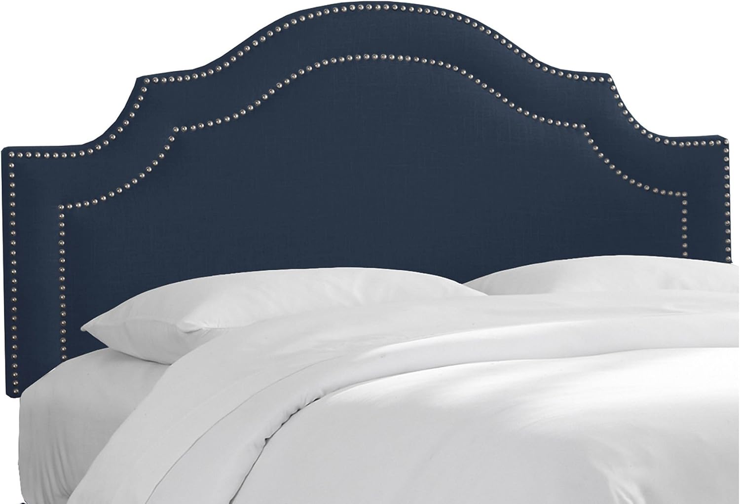 Cal king Anny Nail Button Headboard, Navy, Handcrafted