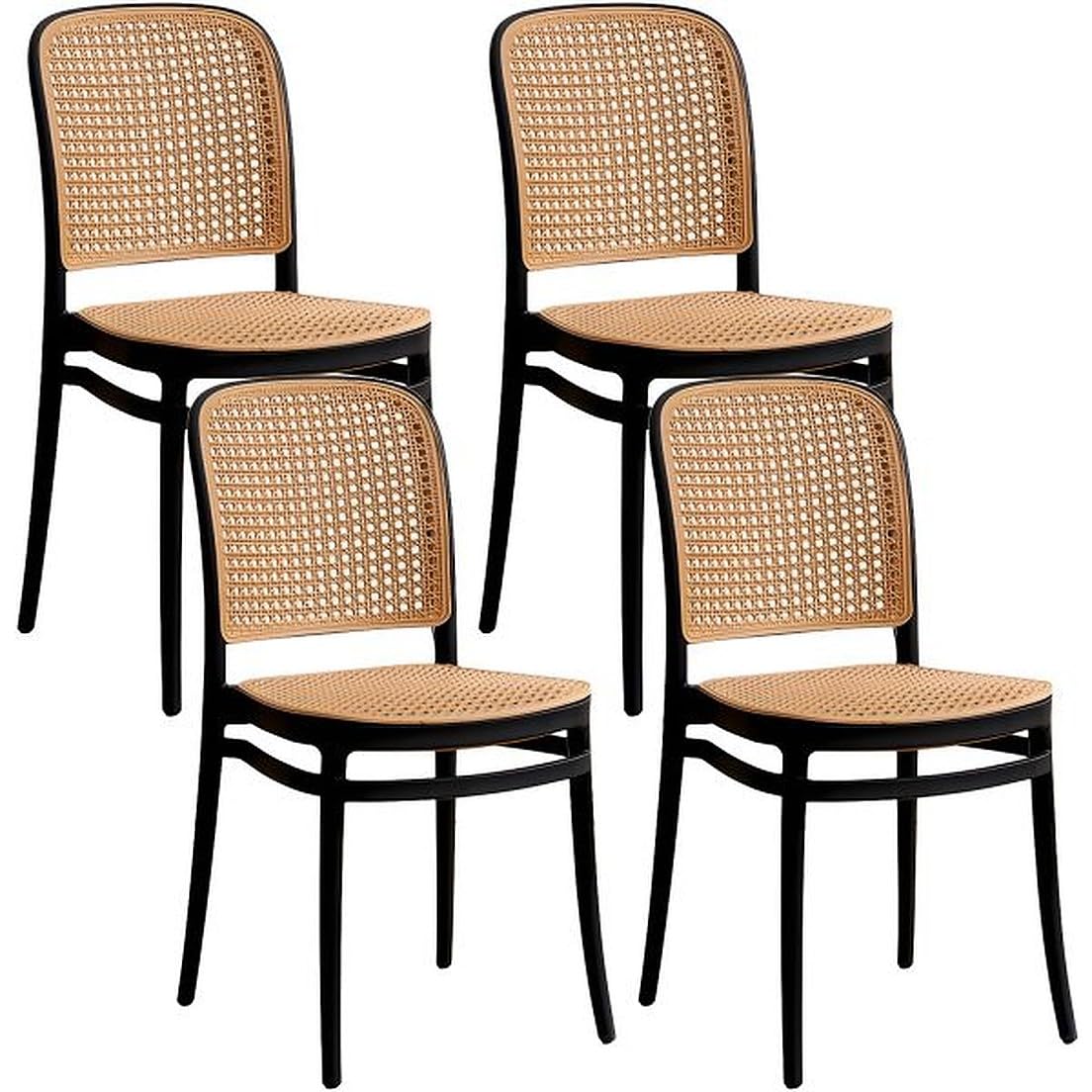 My Art Design Set of 4 Chairs for Dinning Room Rattan Dinning Chair