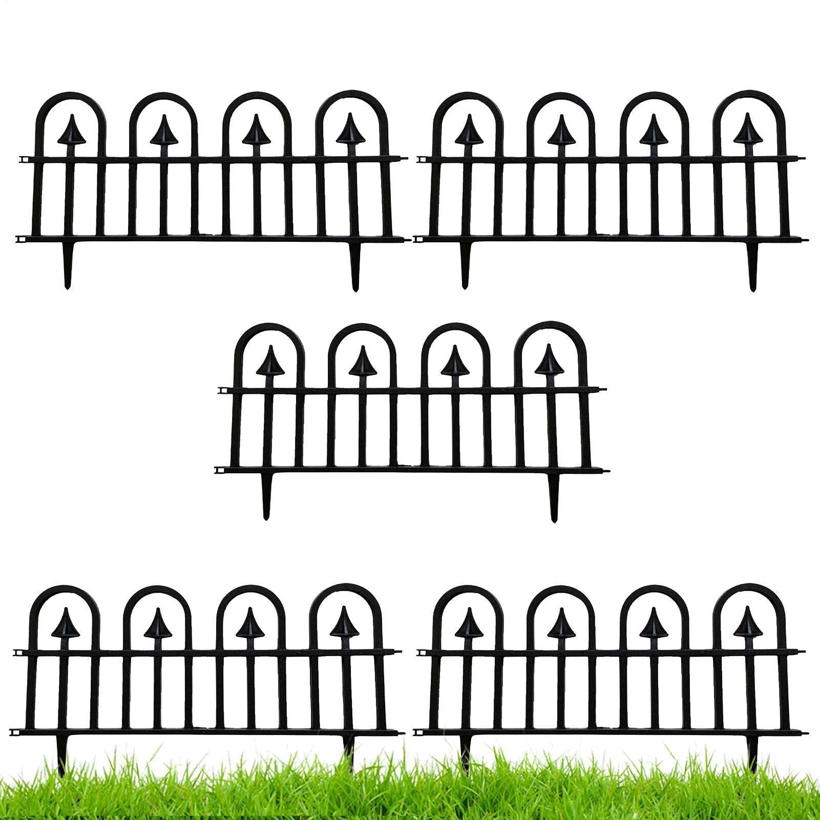 Recinzione per bordi da giardino | Pannelli decorativi per recinzioni 5 pezzi - Recinzione per bordi per aiuole, recinzioni esterne, pannelli decorativi, resistenti agli int