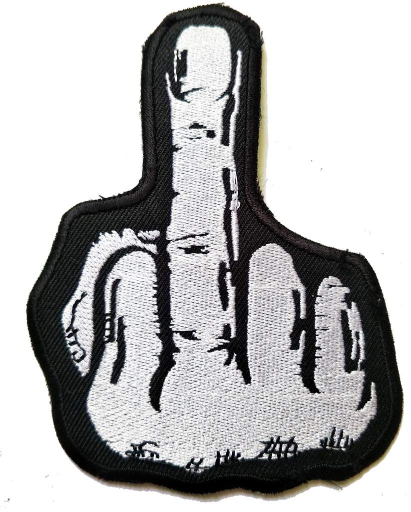 Amazon.com: PP Patch Gray Hand Fuck You Funny Patch Hand Sign